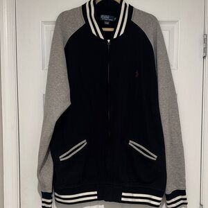 Polo by Ralph Lauren Black and Gray Bomber Jacket